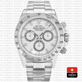 Rolex Daytona White Dial Stainless Steel Swiss Replica Watch