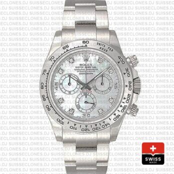 Rolex Daytona White Gold Diamond Dial Rolex Replica Watch