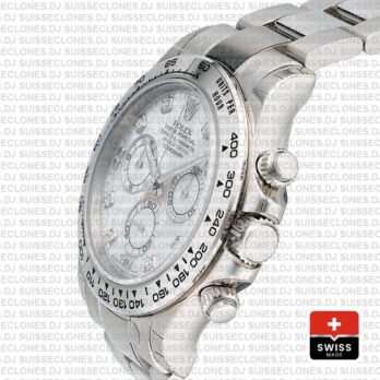 Rolex Daytona Ss White Gold Mop White Diamond 40mm 116509 Swiss Replica