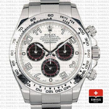Rolex Daytona White Gold Stainless Steel White Dial Replica Watch