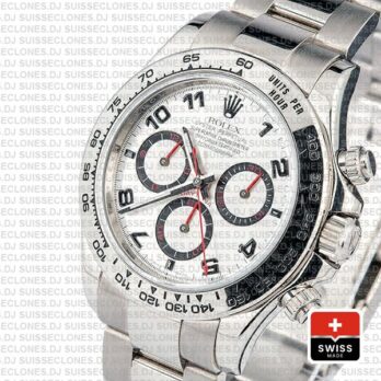 Oyster Perpetual Rolex Daytona 18k White Gold Stainless Steel Rolex Replica Watch