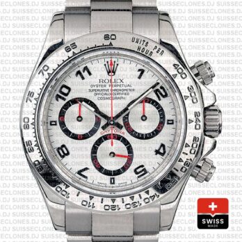 Oyster Perpetual Rolex Daytona 18k White Gold Stainless Steel Rolex Replica Watch