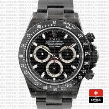 Rolex Daytona Swiss Replica 116520 Black Dlc