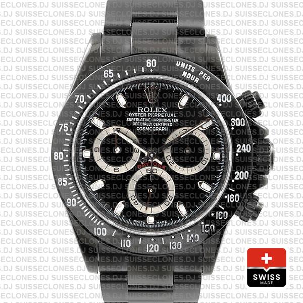 Rolex Daytona Swiss Replica 116520 Black Dlc