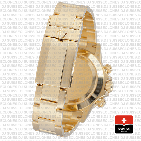 Rolex Cosmograph Daytona 18k Yellow Gold Black Diamond Dial with Rainbow Sapphire Bezel 40mm