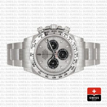 Rolex Oyster Perpetual Daytona 18k White Gold, Steel Panda Dial with Black Subdials Oyster Bracelet
