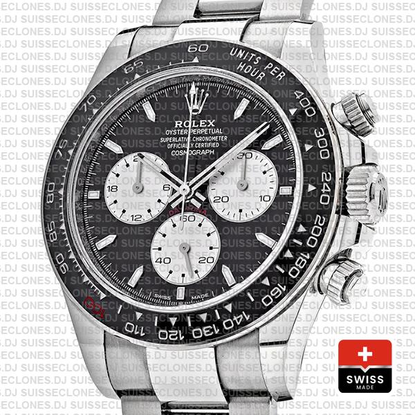 Rolex Cosmograph Daytona Le Mans 18k White Gold Panda Black Dial 40mm Ref:126529ln Swiss Replica Superclone Watch