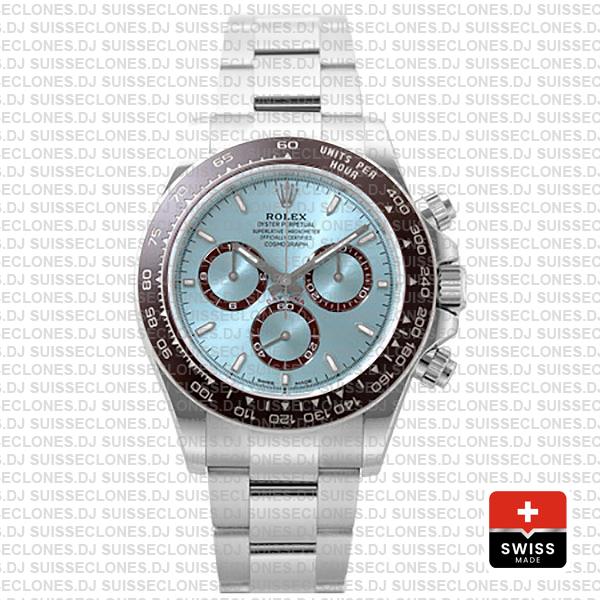 Rolex Cosmograph Daytona Platinum Ref.126506 Ice Blue Dial Stick Markers 40mm Cal.4131 Swiss Replica Super Clone 2024 New Model