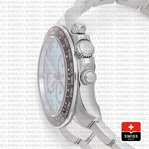 Rolex Cosmograph Daytona Platinum Ref.126506 Ice Blue Dial Stick Markers 40mm Cal.4131 Swiss Replica Super Clone 2024 New Model