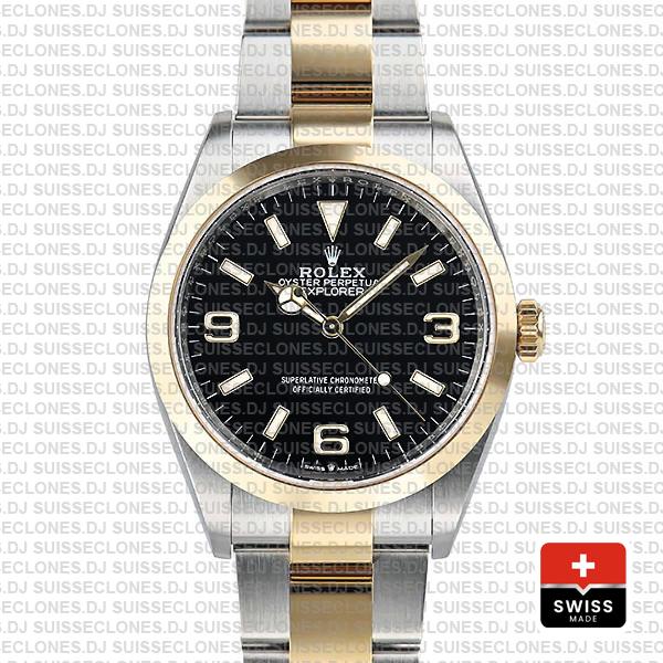 Swiss Replica Rolex Explorer I 36mm 2tone 124273