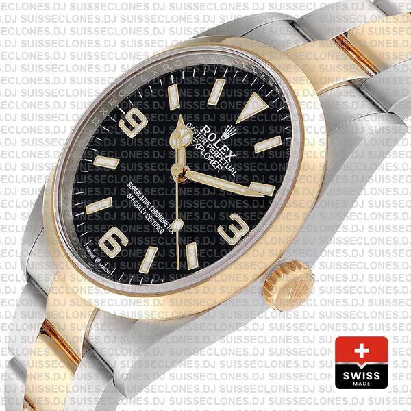 Swiss Replica Rolex Explorer I 36mm 2tone 124273