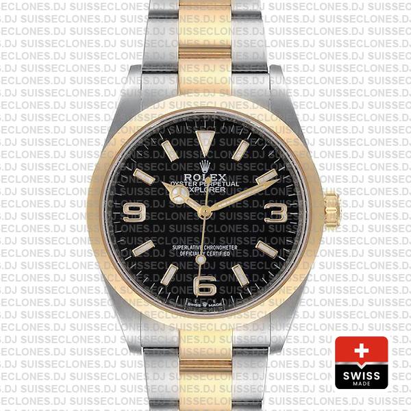 Swiss Replica Rolex Explorer I 36mm 2tone 124273