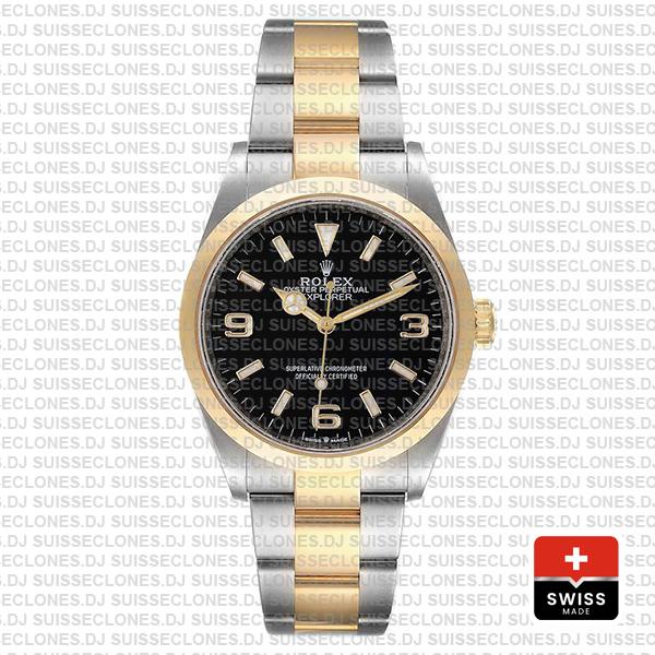 Swiss Replica Rolex Explorer I 36mm 2tone 124273