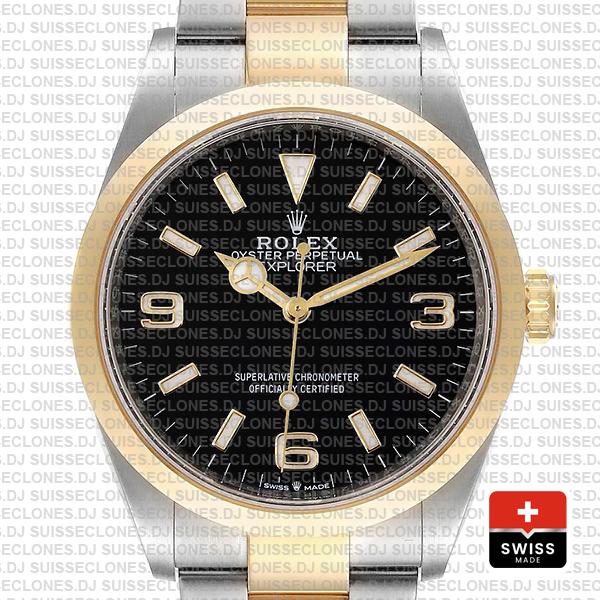 Swiss Replica Rolex Explorer I 36mm 2tone 124273