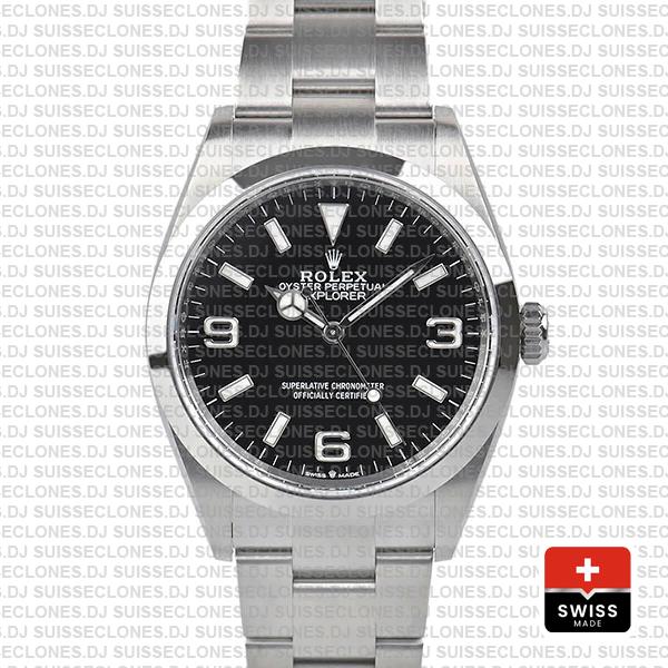 Swiss Replica Rolex Explorer I 36mm Steel 124270