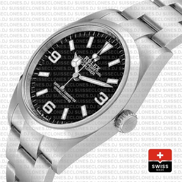 Swiss Replica Rolex Explorer I 36mm Steel 124270