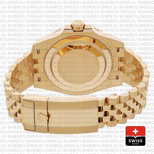 Rolex Gmt-master Ii Jubilee 18k Yellow Gold 904l Steel Black Dial Ceramic Bezel 40mm Ref:126718grnr Swiss Replica Superclone Watch