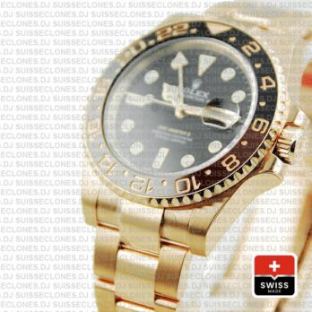 Rolex Gmt Master Ii 18k Rose Gold Ceramic Bezel Black Dial 126715chnr 40mm