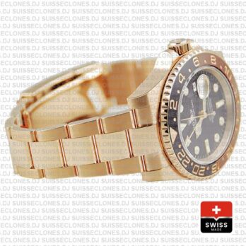Rolex Gmt Master Ii 18k Rose Gold Ceramic Bezel Black Dial 126715chnr 40mm