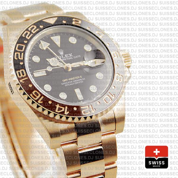 Rolex Gmt Master Ii 18k Rose Gold Ceramic Bezel Black Dial 126715chnr 40mm