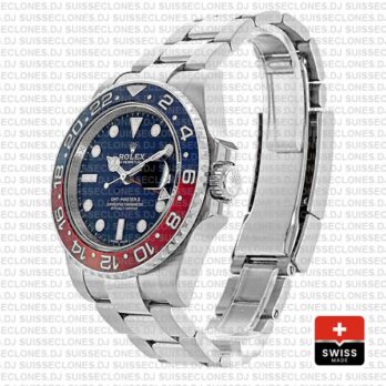 Rolex Gmt Master Ii 18k White Gold Pepsi Bezel Blue Dial126719blro 40mm Oyster Band