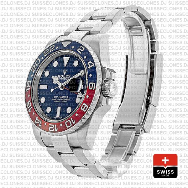 Rolex Gmt Master Ii 18k White Gold Pepsi Bezel Blue Dial126719blro 40mm Oyster Band