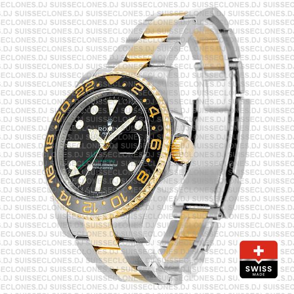 Rolex GMT-Master II 18k Yellow Gold Two Tone Swiss Rolex Replica