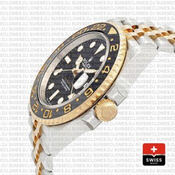 Rolex Gmt-master Ii 2-tone Jubilee 18k Yellow Gold 904l Steel Black Dial Ceramic Bezel 40mm Ref:126713grnr Swiss Replica Superclone Watch
