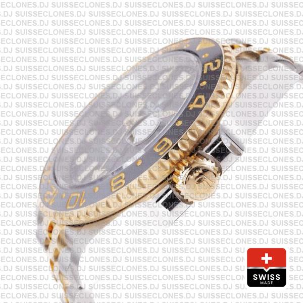 Rolex Gmt-master Ii 2-tone Jubilee 18k Yellow Gold 904l Steel Black Dial Ceramic Bezel 40mm Ref:126713grnr Swiss Replica Superclone Watch