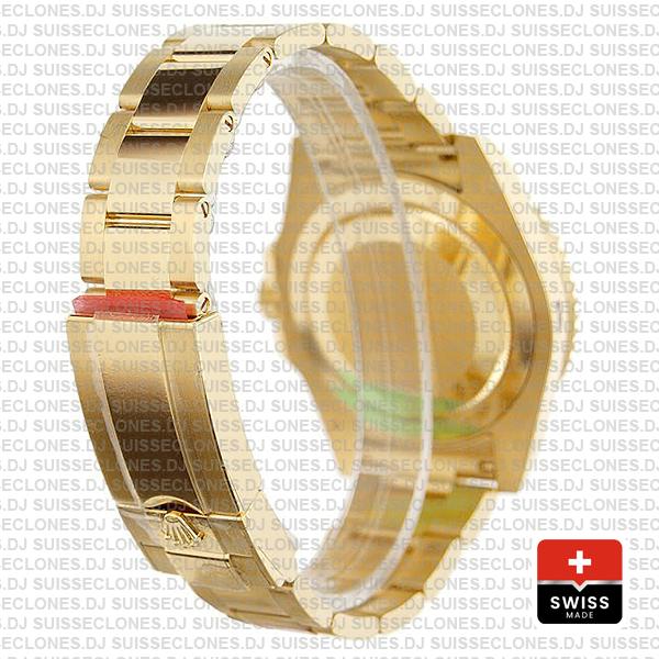 Rolex Gmt Master Ii Gold Black Ceramic 40mm Oversized 116718 Swiss Replica