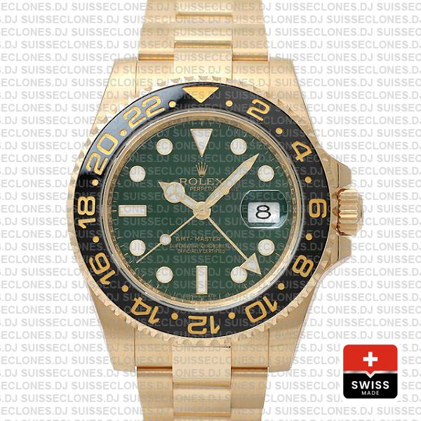 Rolex GMT-Master II Green Face Gold | Swiss Replica Watch