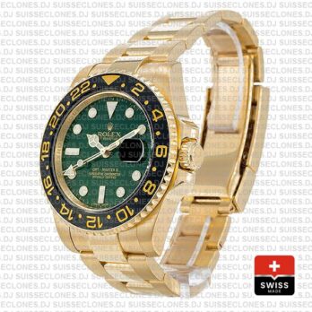 Rolex GMT-Master II Green Dial 40mm 18k Yellow Gold Watch