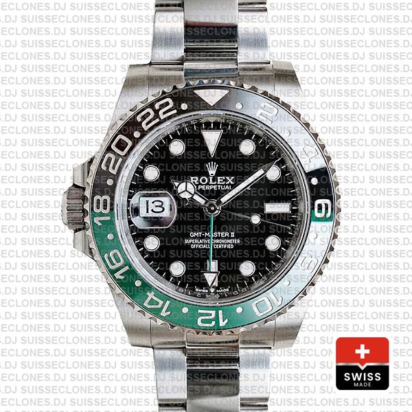 Rolex Gmt Master Ii Left Hand Green Black 126720vtnr Swiss Replica