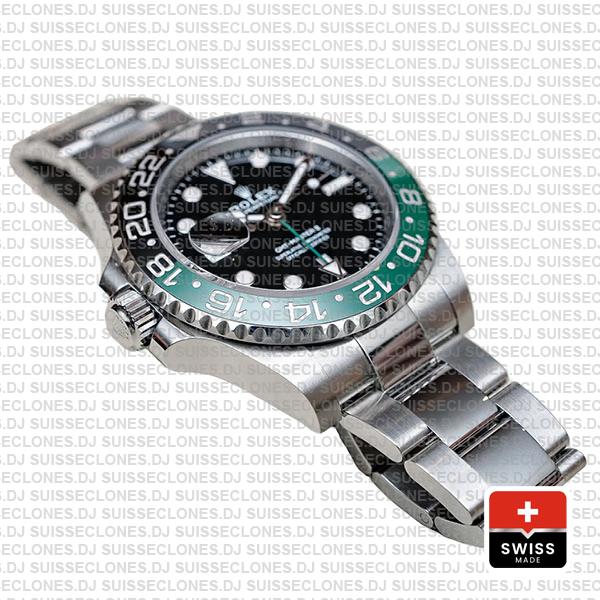 Rolex Gmt Master Ii Left Hand Green Black 126720vtnr Swiss Replica