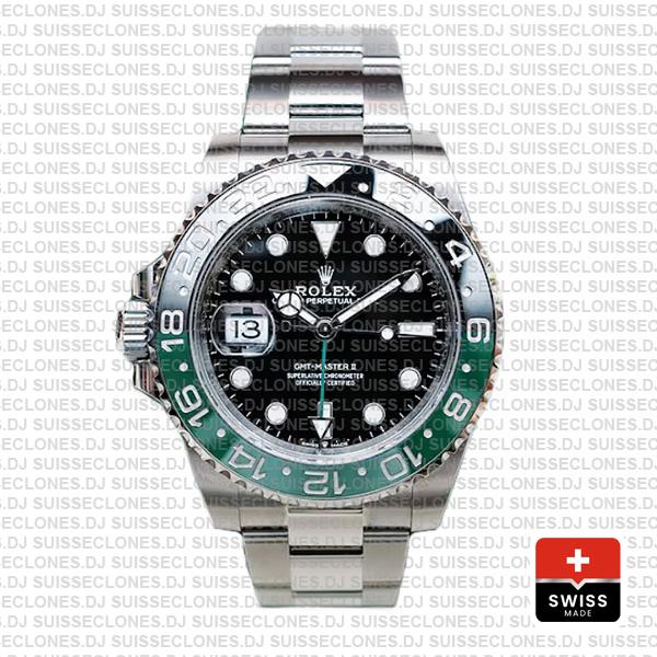 Rolex Gmt Master Ii Left Hand Green Black 126720vtnr Swiss Replica