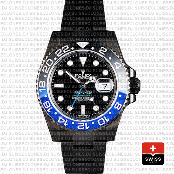 Rolex GMT-Master II Pro Hunter DLC Batman Black Dial Watch