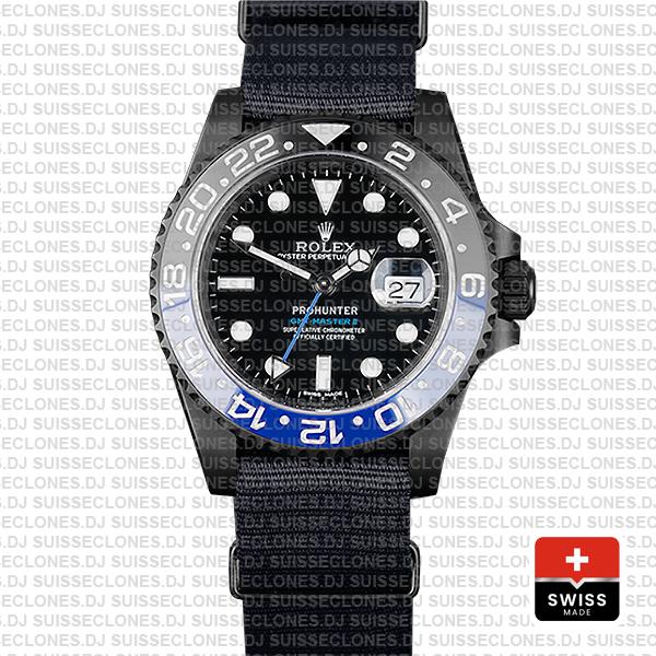Rolex GMT-Master II Pro Hunter DLC Black Blue Replica Watch