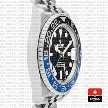 Rolex GMT-Master II Batman Black Dial 40mm Blue Black Ceramic Bezel 904L Steel Jubilee Bracelet Watch