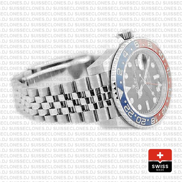 Rolex GMT-Master II Pepsi Red Blue Ceramic Bezel Steel Jubilee Bracelet