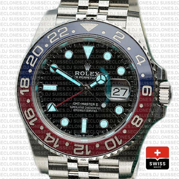Rolex GMT-Master II Jubilee Bracelet 40mm Pepsi Bezel Replica