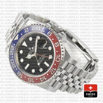 Rolex GMT-Master II Jubilee Bracelet 40mm Pepsi Bezel Swiss Replica Watch