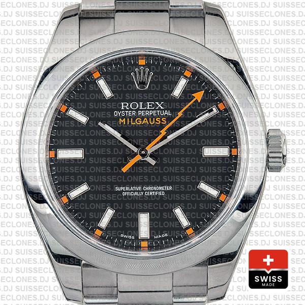 Rolex Milgauss Black Dial 44mm 116400 Swiss Replica