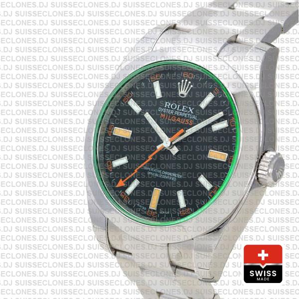 Rolex Milgauss Stainless Steel Green Dial Rolex Replica