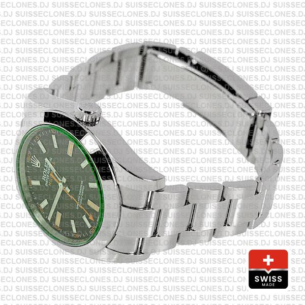 Rolex Milgauss Black Dial Green Crystal 40mm 116400 Swiss Replica