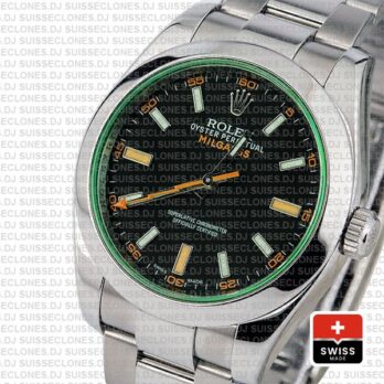Rolex Milgauss Stainless Steel Green Dial Rolex Replica Watch