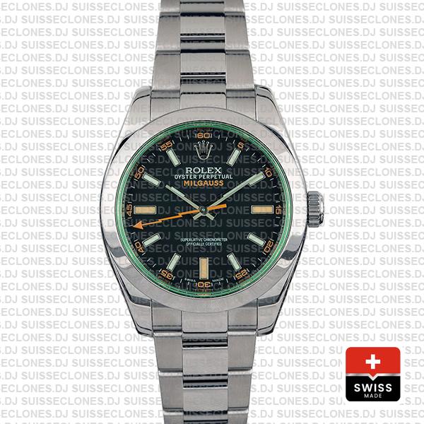 Rolex Milgauss Stainless Steel Green Dial Rolex Replica Watch