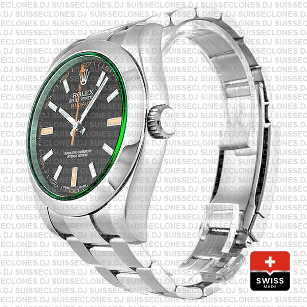 Rolex Milgauss Stainless Steel Green Dial Rolex Replica Watch