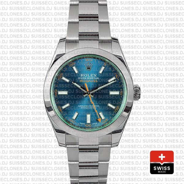 Rolex Milgauss Blue Dial 40mm 116400 Swiss Replica