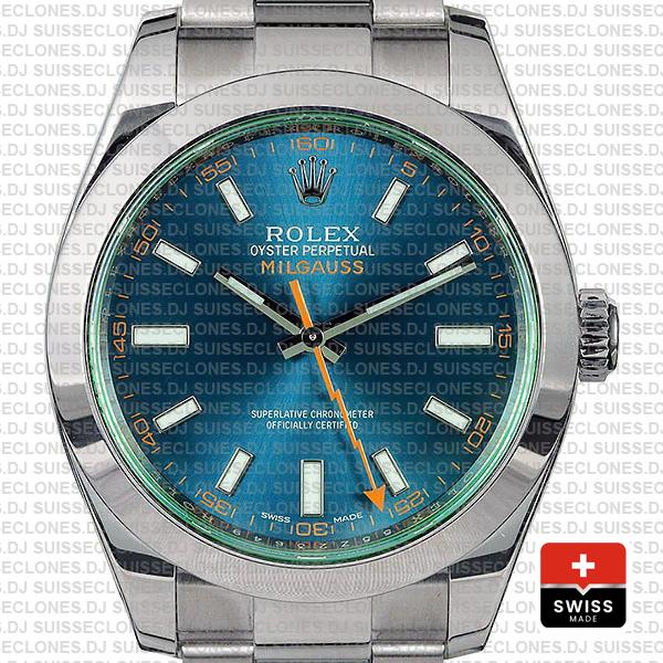 Rolex Milgauss Blue Dial 40mm 116400 Swiss Replica