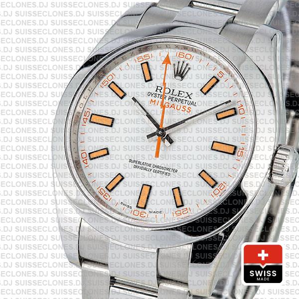 Rolex Milgauss White Dial 40mm 116400 Swiss Replica